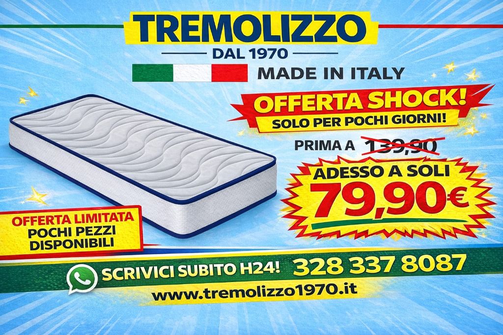 MATERASSO POLIURETANO ALBERINO SINGOLO 80X190